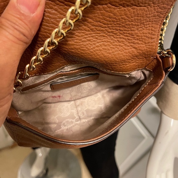 MICHAEL Michael Kors Small Pebbled Leather Crossbody Bag Purse with chain straps - Picture 11 of 14